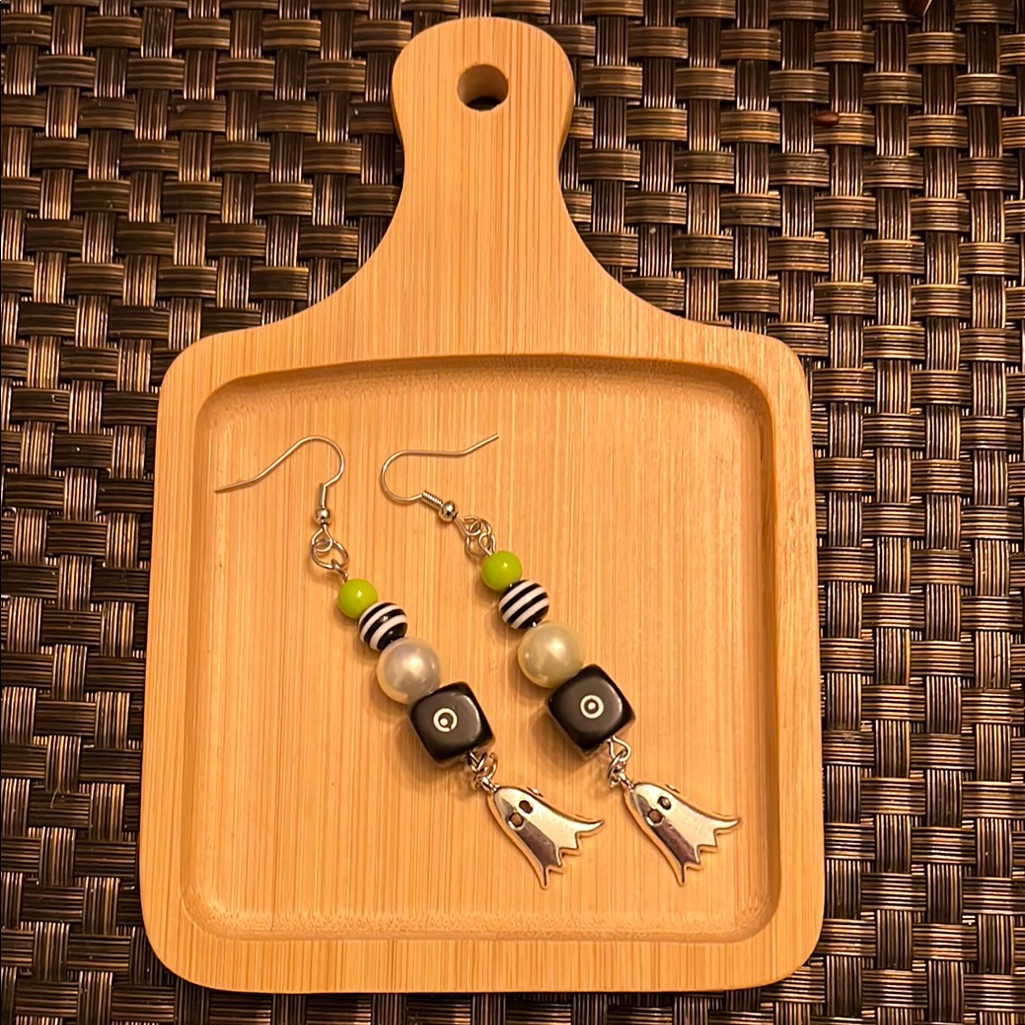 Ghost Charm Beaded Earrings